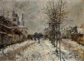 Le boulevard de Pontoise à Argenteuil Snow Effect Claude Monet